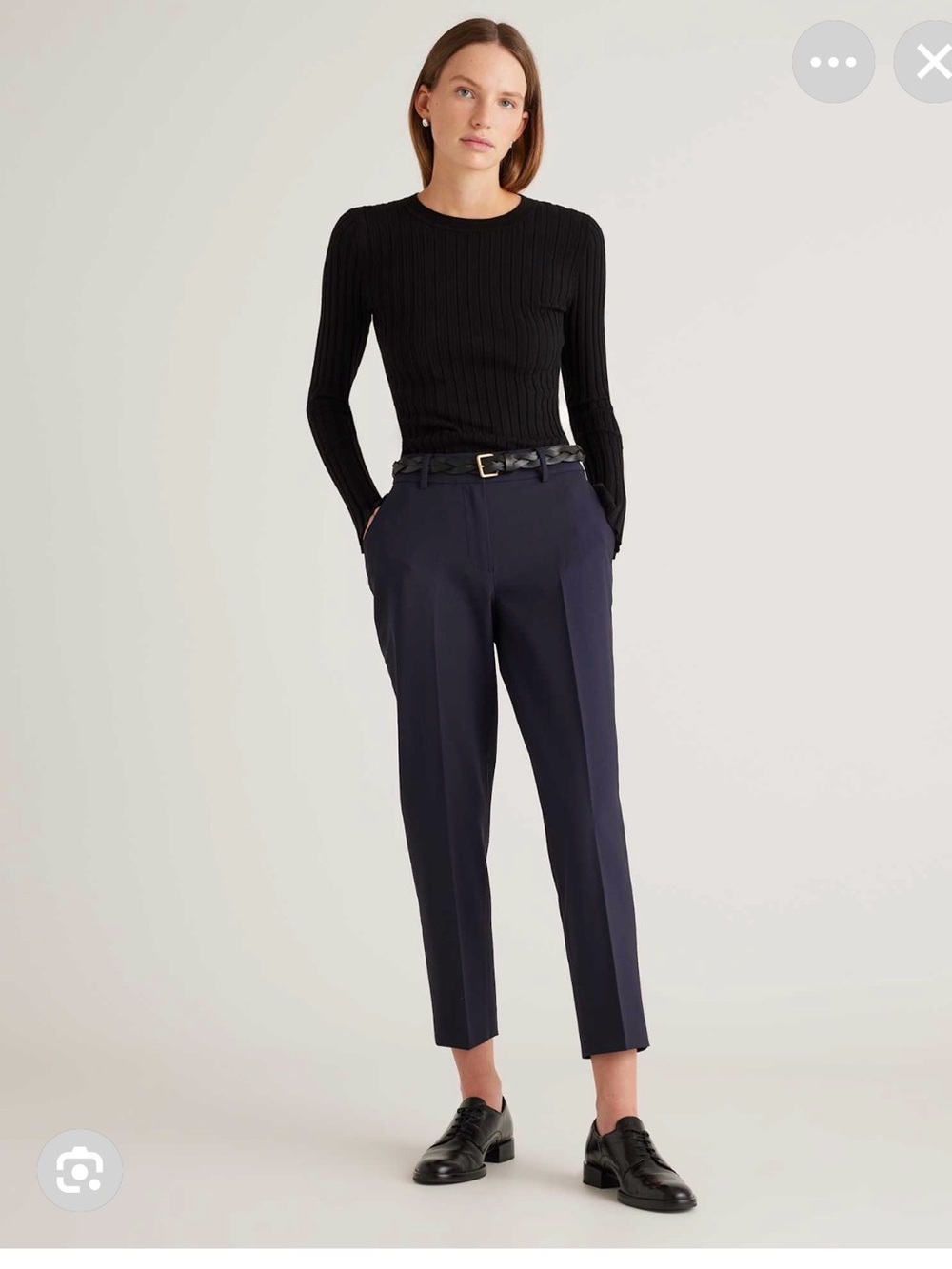 Quince Italian Wool Slim Ankle Pant  in Navy